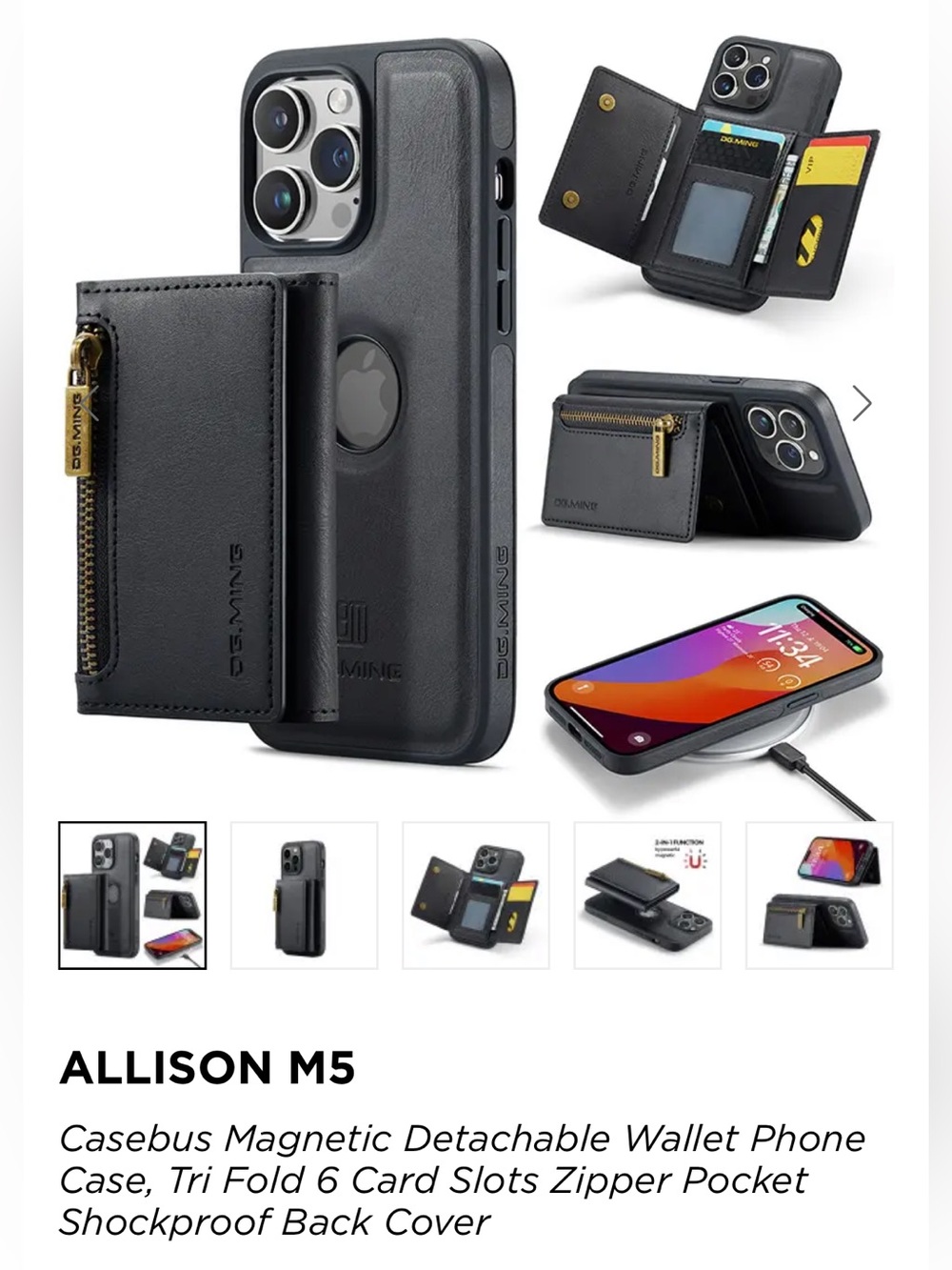 NIB Allison M5 Casebus wallet phone case for iPhone 16e